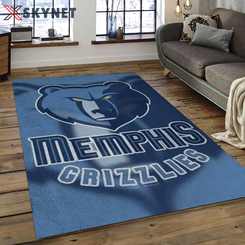 Nba memphis grizzlies basketball legend team logo rectangle area mg38 Rectangle Rug
