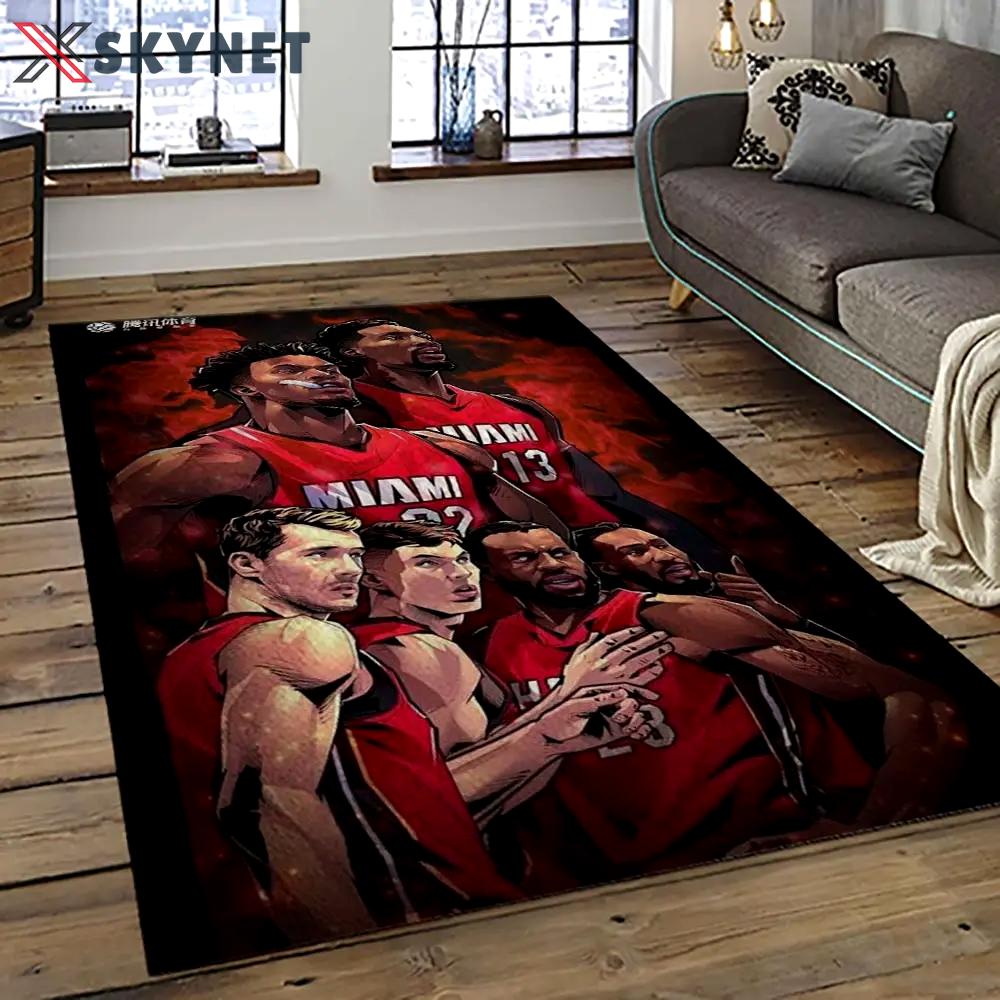 Nba miami heat basketball team logo sport carpet area rug home decor best gift for friends mh86 Rectangle Rug