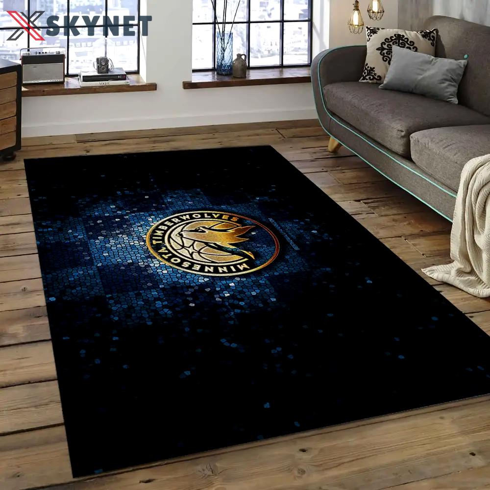 Nba minnesota timberwolves basketball legend team logo rectangle area mt13 Rectangle Rug