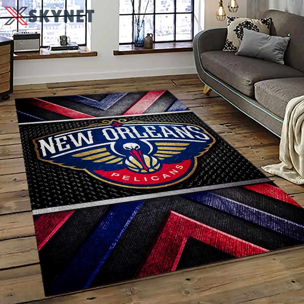 Nba new orleans pelicans basketball team logo sport carpet rectangle area rug for living room nop6 Rectangle Rug