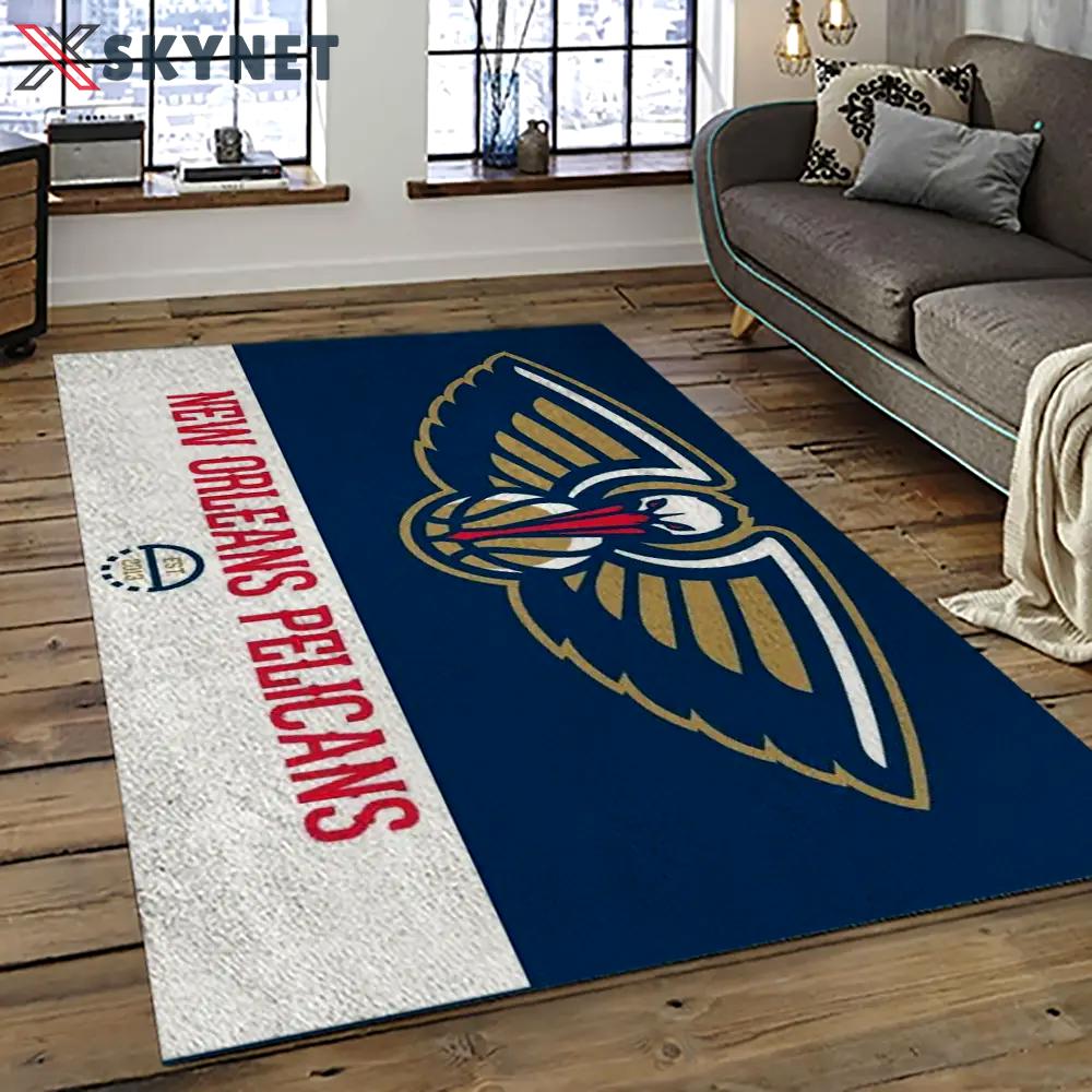 Nba new orleans pelicans basketball team logo sport carpet rectangle area rug for living room nop8 Rectangle Rug