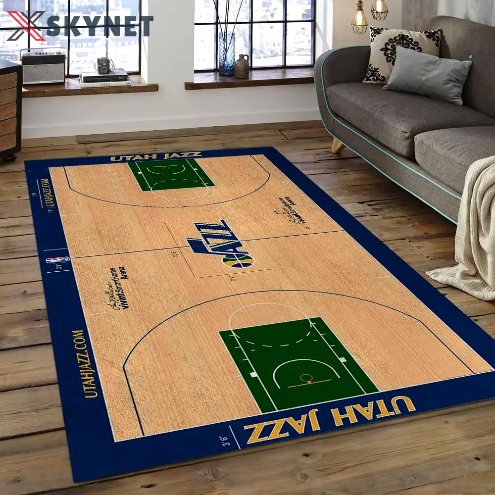 Nba utah jazz basketball legend team logo rectangle area uj18 Rectangle Rug