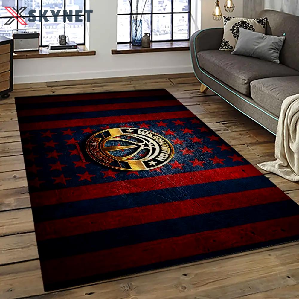 Nba washington wizards basketball team logo sport carpet rectangle area rug for living room wsw24 Rectangle Rug