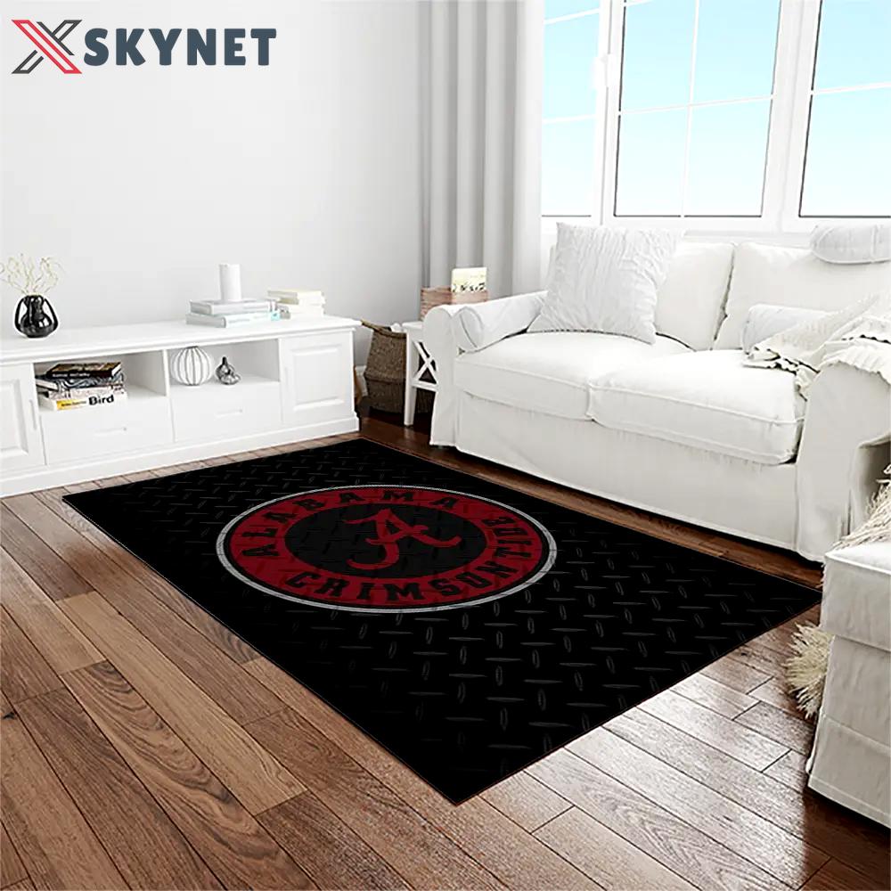 Ncaa alabama crimson tide college sport basketball and foolball team logo rectangle area rug act36 Rectangle Rug