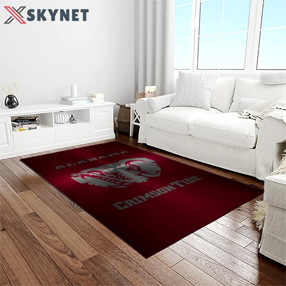 Ncaa alabama crimson tide college sport basketball and foolball team logo rectangle area rug act37 Rectangle Rug