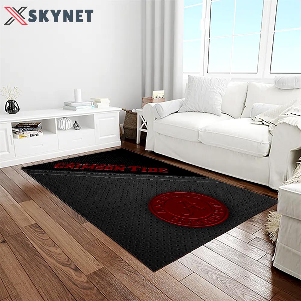 Ncaa alabama crimson tide college sport basketball and foolball team logo rectangle area rug act67 Rectangle Rug