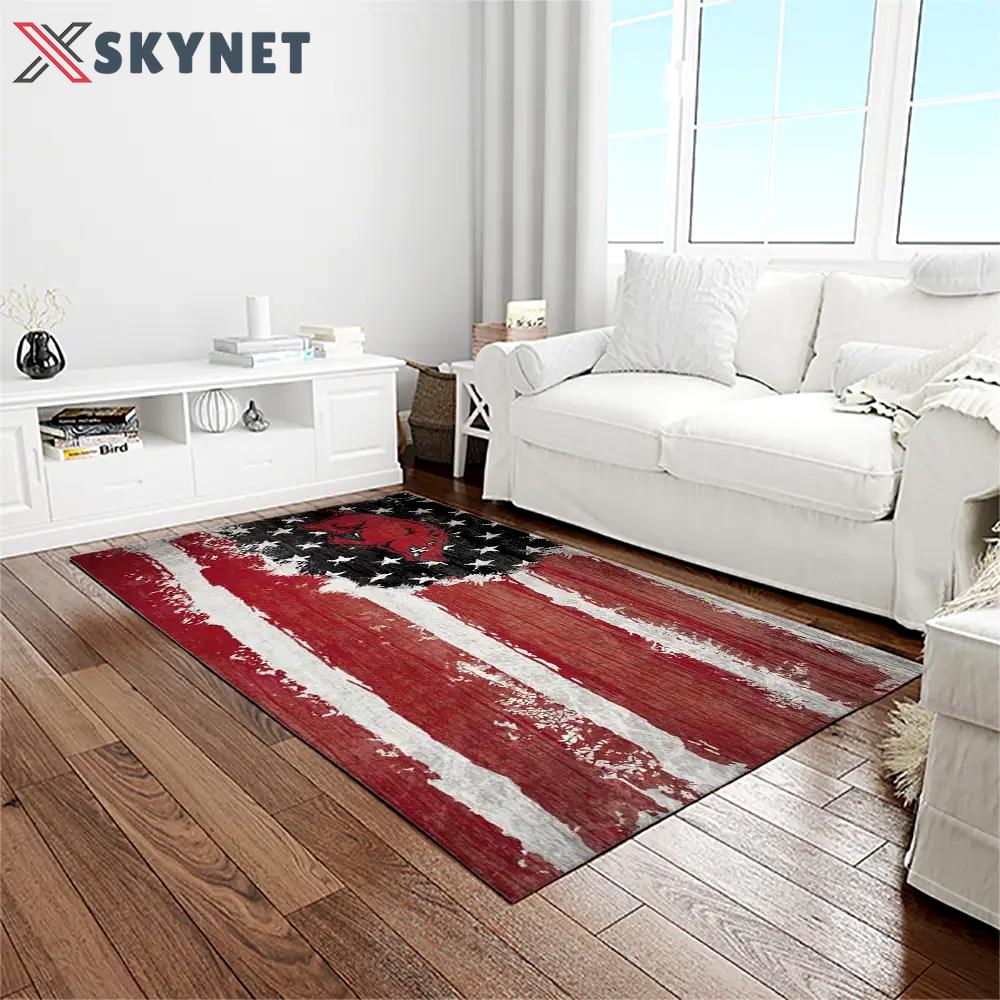 Ncaa arkansas razorbacks college sport basketball and foolball team logo rectangle area rug ar44 Rectangle Rug