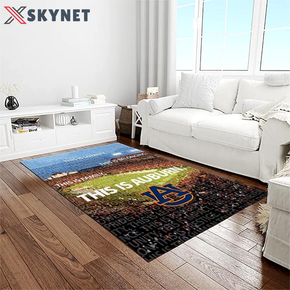 Ncaa auburn tigers college sport basketball and foolball team logo rectangle area rug ats10 Rectangle Rug