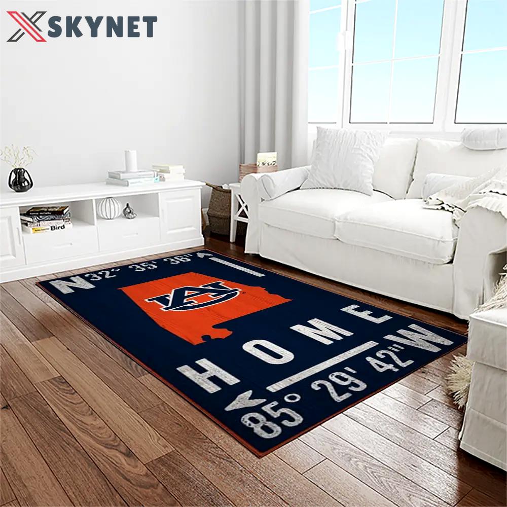Ncaa auburn tigers college sport basketball and foolball team logo rectangle area rug ats34 Rectangle Rug