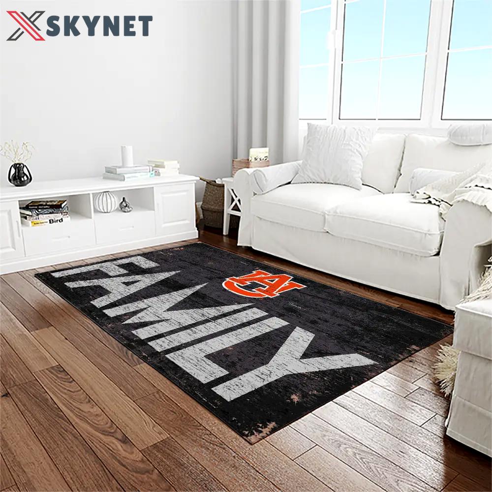 Ncaa auburn tigers college sport basketball and foolball team logo rectangle area rug ats44 Rectangle Rug