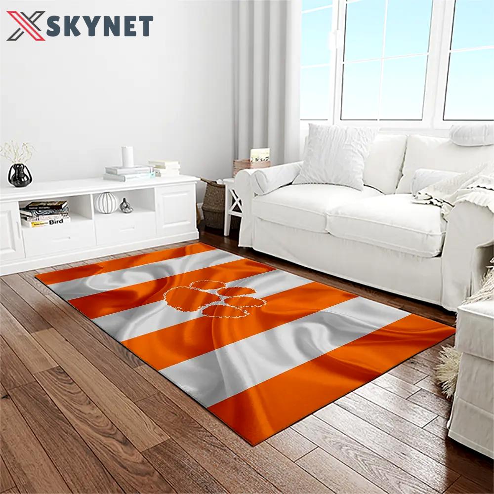 Ncaa clemson tigers college sport basketball and foolball team logo rectangle area rug ct20 Rectangle Rug