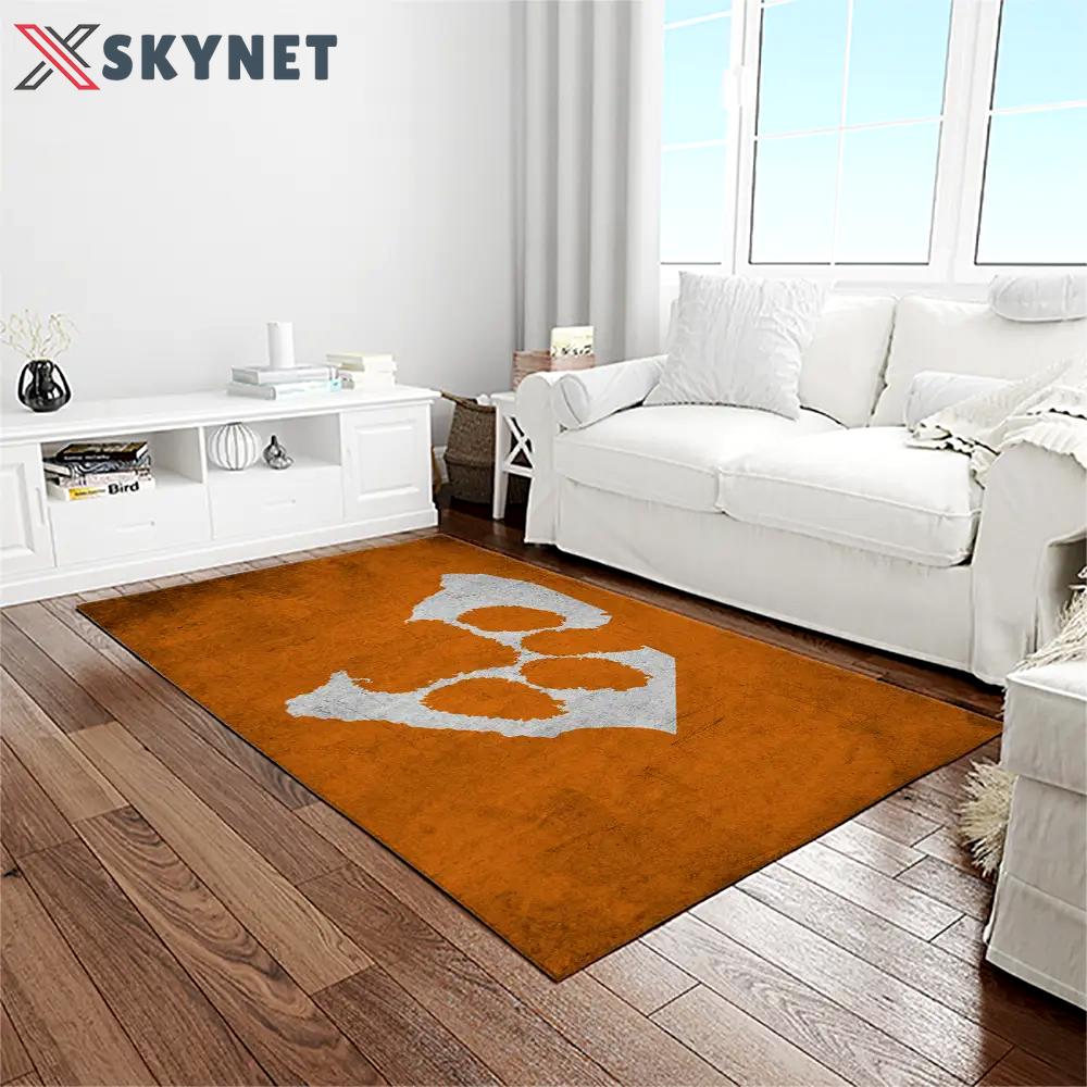 Ncaa clemson tigers college sport basketball and foolball team logo rectangle area rug ct21 Rectangle Rug