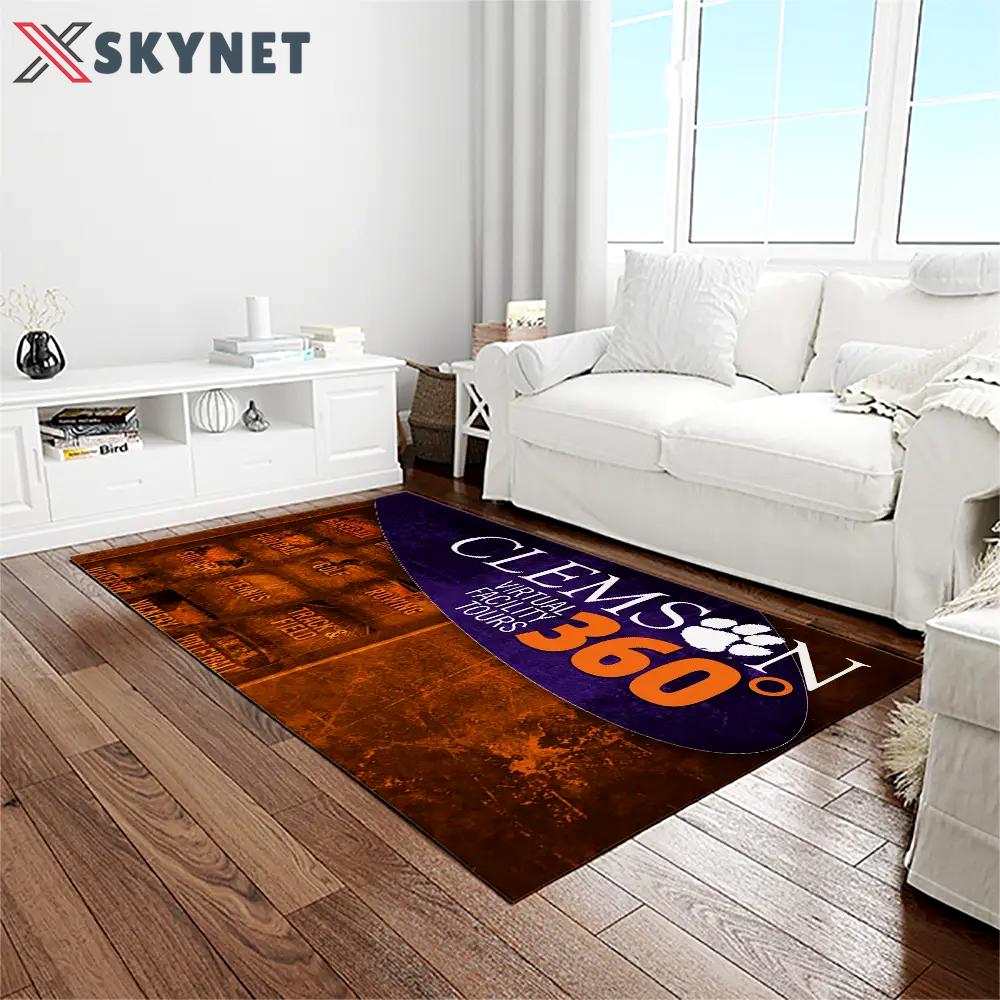 Ncaa clemson tigers college sport basketball and foolball team logo rectangle area rug ct40 Rectangle Rug