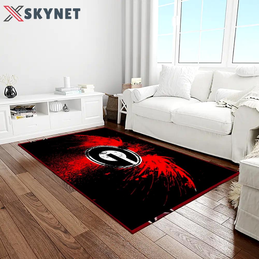Ncaa georgia bulldogs college sport basketball and foolball team logo rectangle area rug gbs04 Rectangle Rug