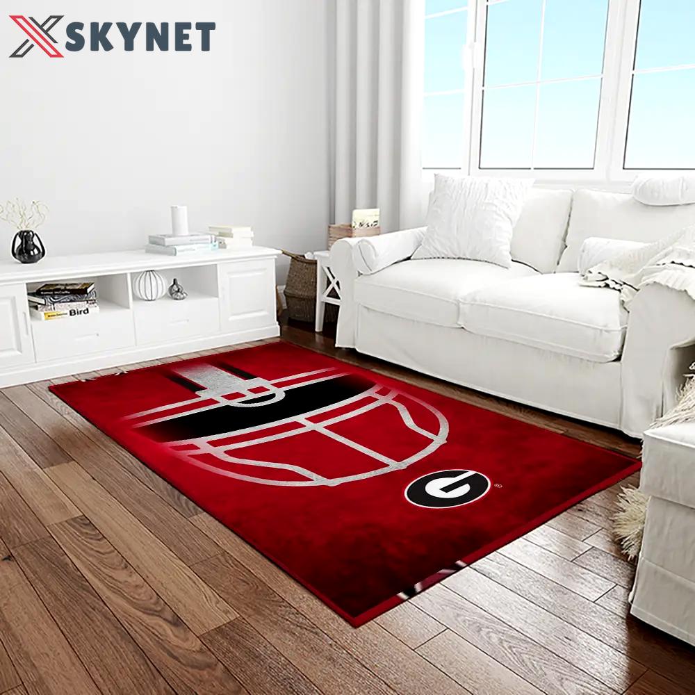 Ncaa georgia bulldogs college sport basketball and foolball team logo rectangle area rug gbs19 Rectangle Rug