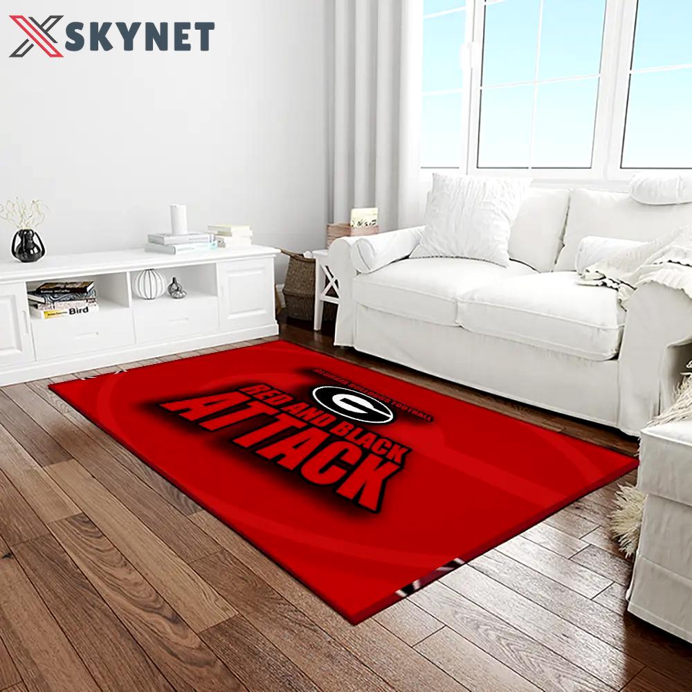 Ncaa georgia bulldogs college sport basketball and foolball team logo rectangle area rug gbs27 Rectangle Rug
