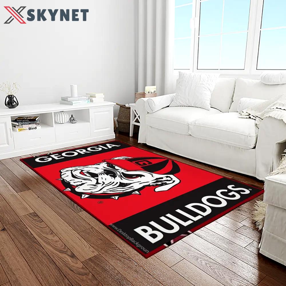 Ncaa georgia bulldogs college sport basketball and foolball team logo rectangle area rug gbs33 Rectangle Rug