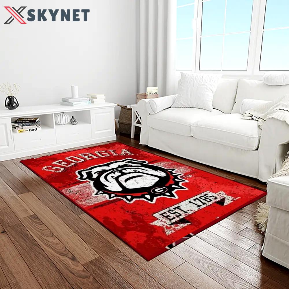 Ncaa georgia bulldogs college sport basketball and foolball team logo rectangle area rug gbs34 Rectangle Rug