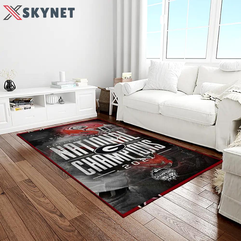 Ncaa georgia bulldogs college sport basketball and foolball team logo rectangle area rug gbs49 Rectangle Rug