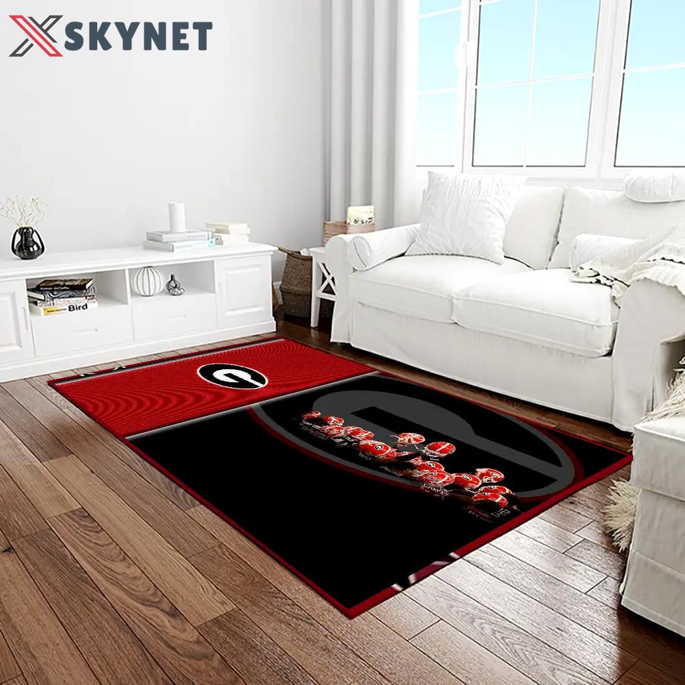 Ncaa georgia bulldogs college sport basketball and foolball team logo rectangle area rug gbs83 Rectangle Rug