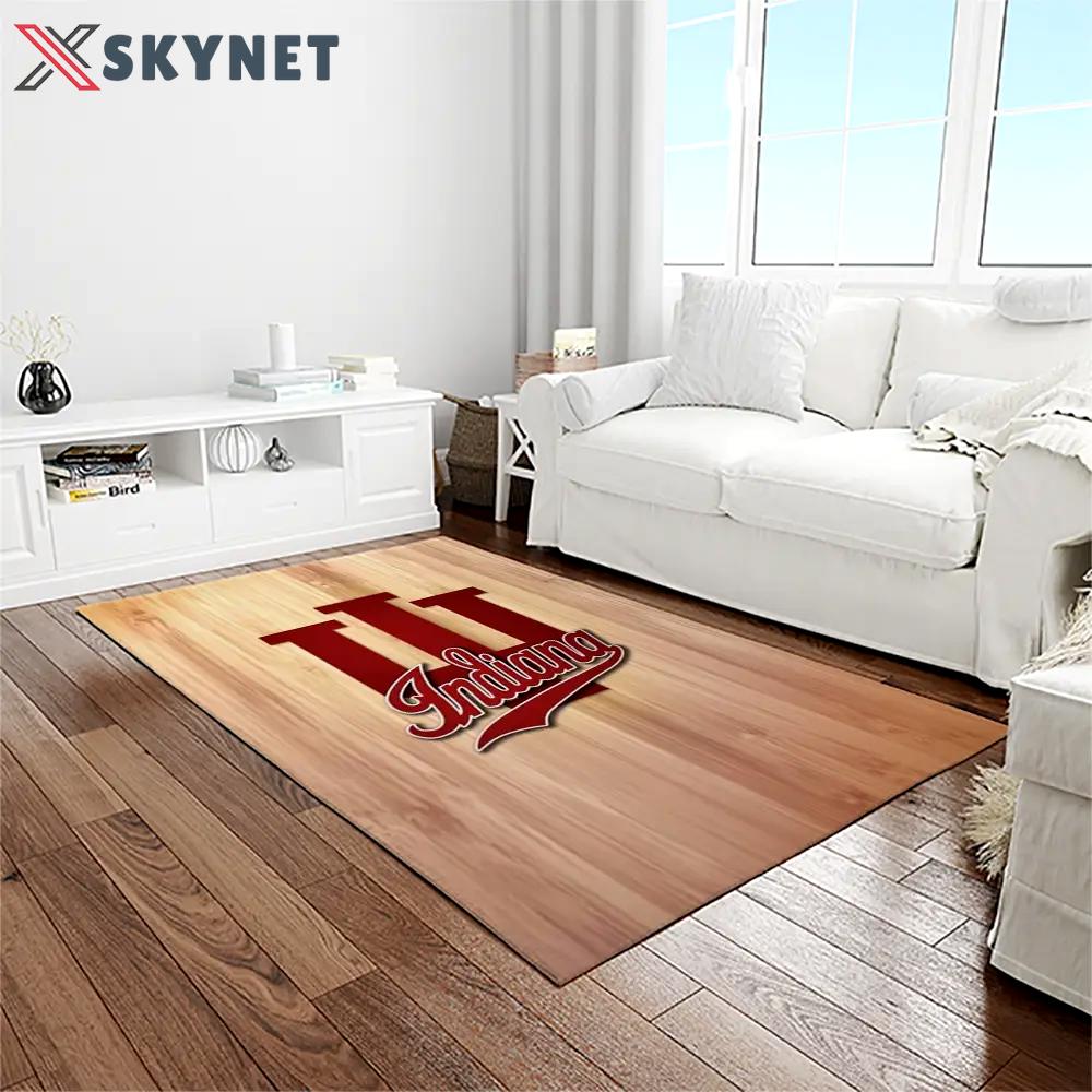 Ncaa indiana hoosiers college sport basketball and foolball team logo rectangle area rug ihs15 Rectangle Rug