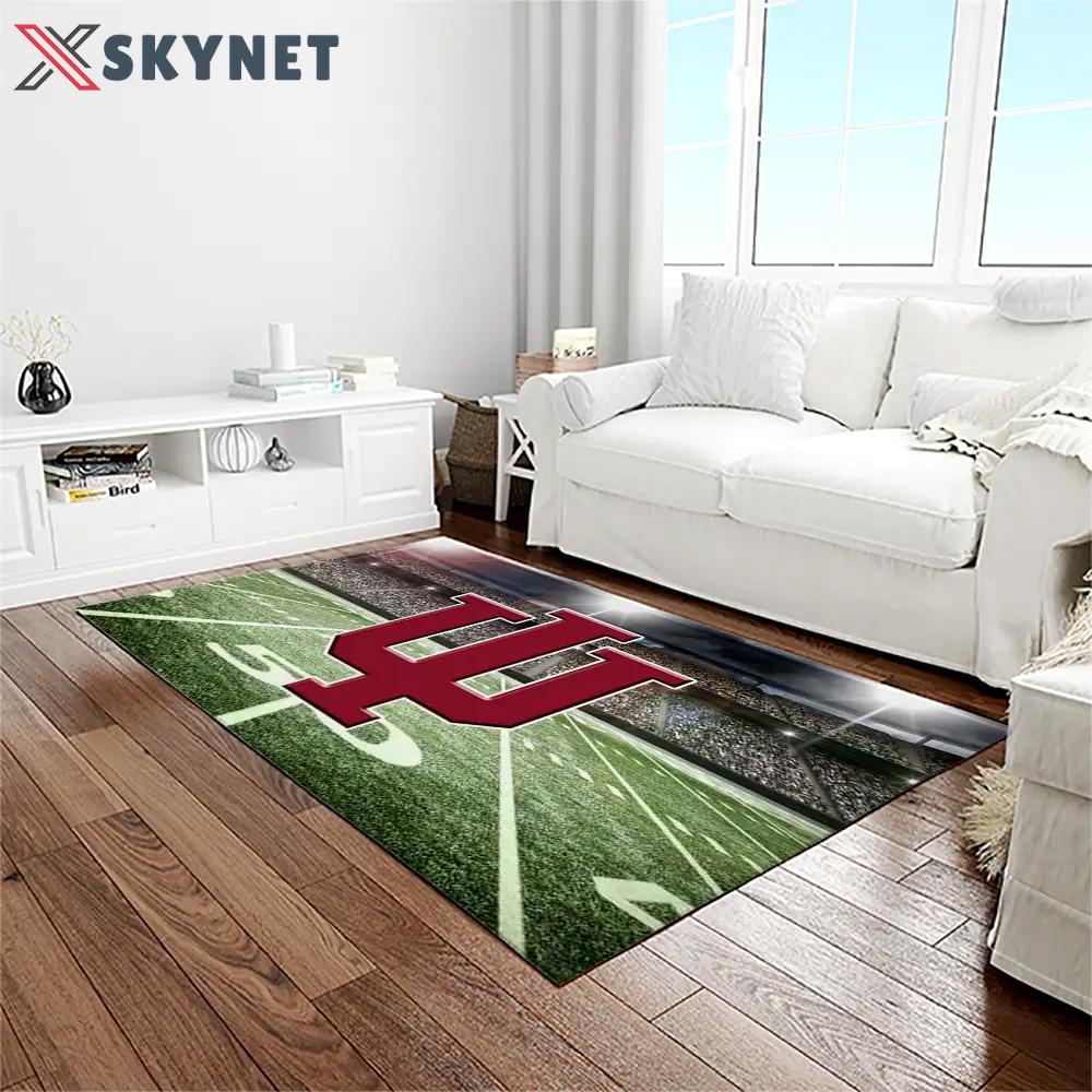 Ncaa indiana hoosiers college sport basketball and foolball team logo rectangle area rug ihs17 Rectangle Rug