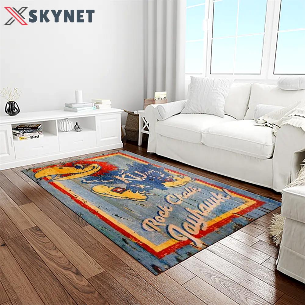 Ncaa kansas jayhawks basketball team logo rectangle area rug kj21 Rectangle Rug