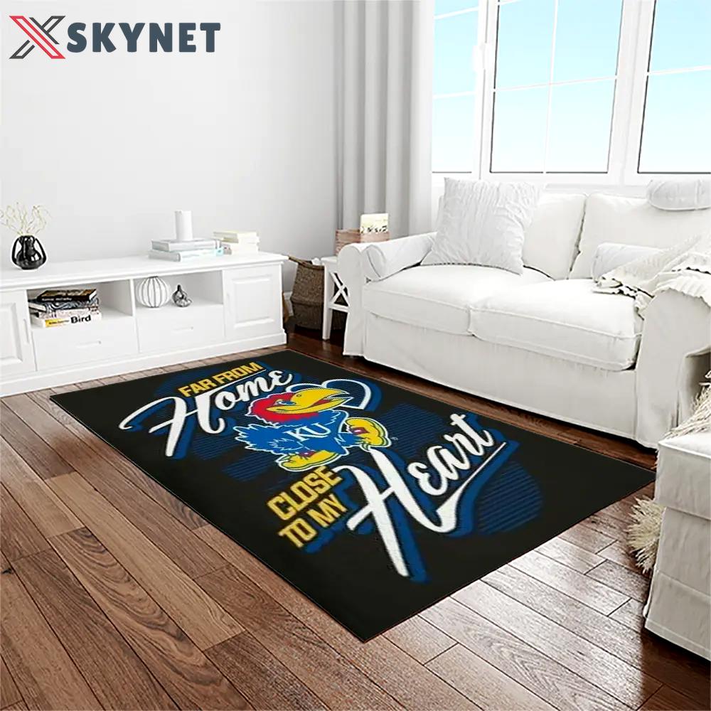 Ncaa kansas jayhawks basketball team logo rectangle area rug kj23 Rectangle Rug