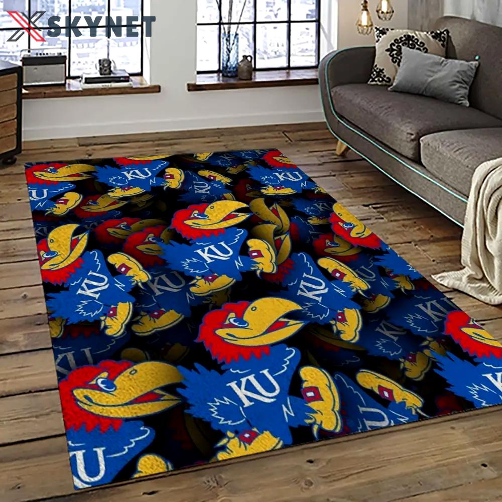 Ncaa kansas jayhawks football team logo sport carpet area rug home decor best gift for friends ksjk13 Rectangle Rug