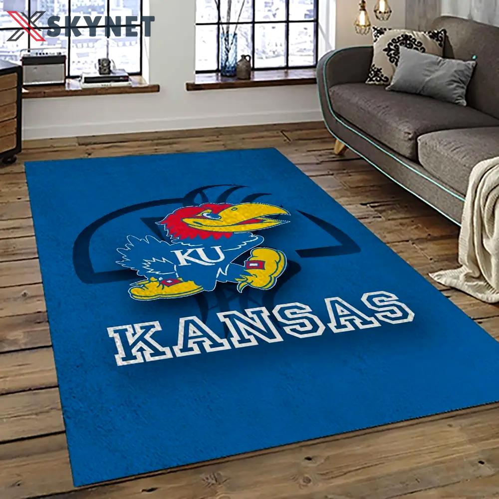 Ncaa kansas jayhawks football team logo sport carpet area rug home decor best gift for friends ksjk16 Rectangle Rug