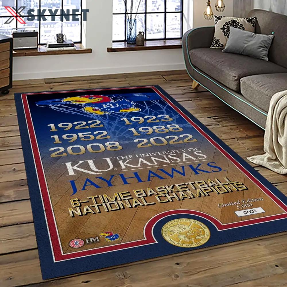 Ncaa kansas jayhawks football team logo sport carpet area rug home decor best gift for friends ksjk28 Rectangle Rug