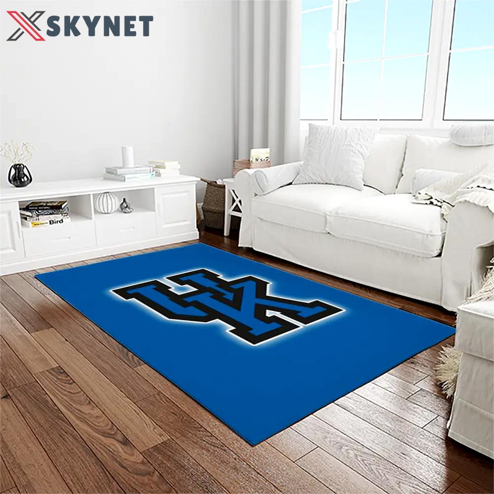 Ncaa kentucky wildcats college sport basketball and foolball team logo rectangle area rug ktw17 Rectangle Rug