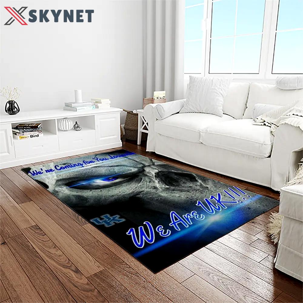 Ncaa kentucky wildcats college sport basketball and foolball team logo rectangle area rug ktw32 Rectangle Rug