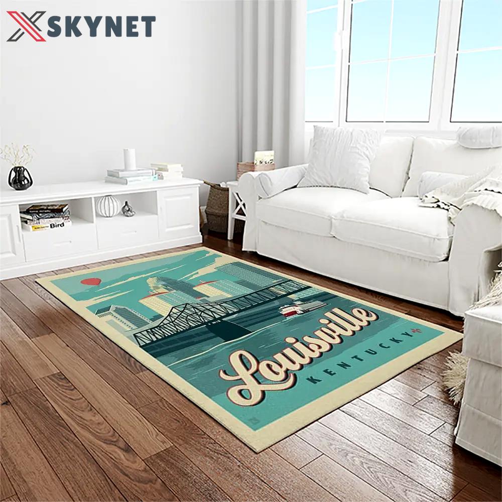 Ncaa louisville cardinals college sport basketball and foolball team logo rectangle area rug lics08 Rectangle Rug
