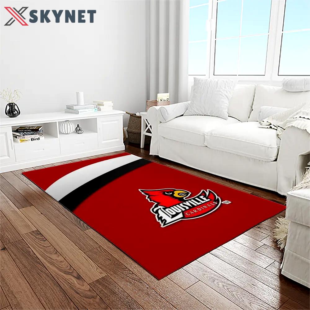 Ncaa louisville cardinals college sport basketball and foolball team logo rectangle area rug lics30 Rectangle Rug