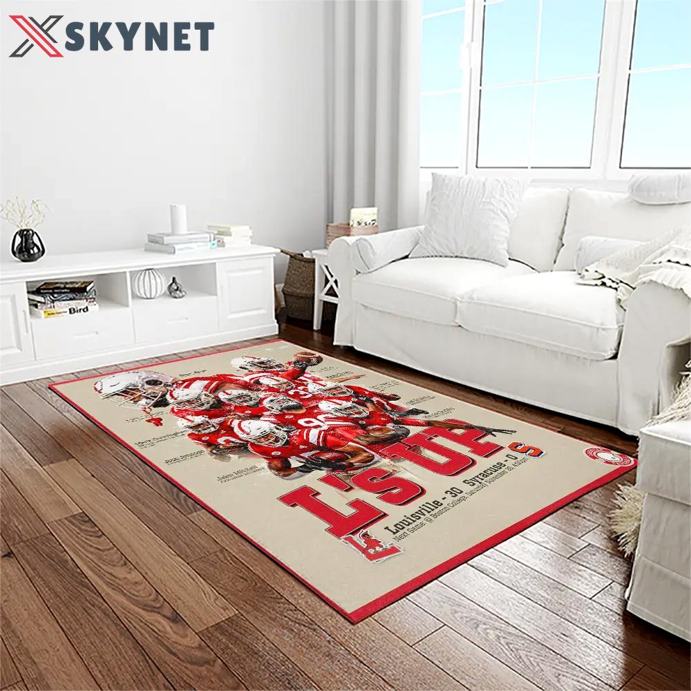 Ncaa louisville cardinals college sport basketball and foolball team logo rectangle area rug lics65 Rectangle Rug