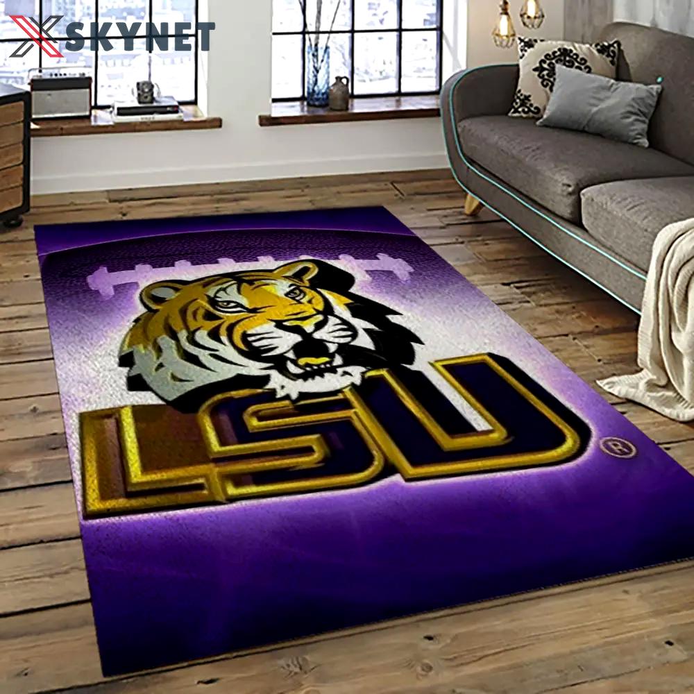 Ncaa lsu tigers basketball team logo sport carpet area rug home decor best gift for friends lsu16 Rectangle Rug