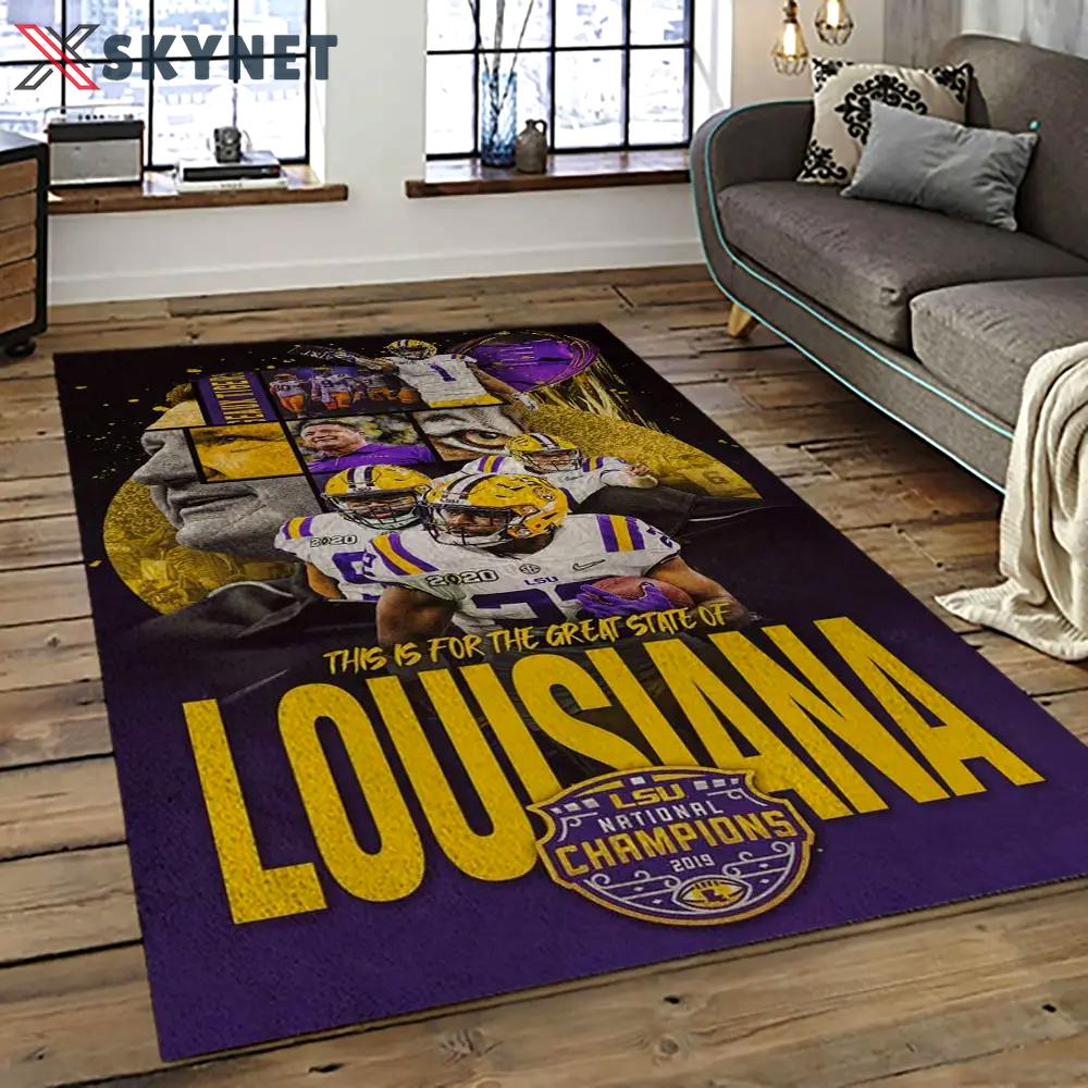 Ncaa lsu tigers basketball team logo sport carpet area rug home decor best gift for friends lsu20 Rectangle Rug