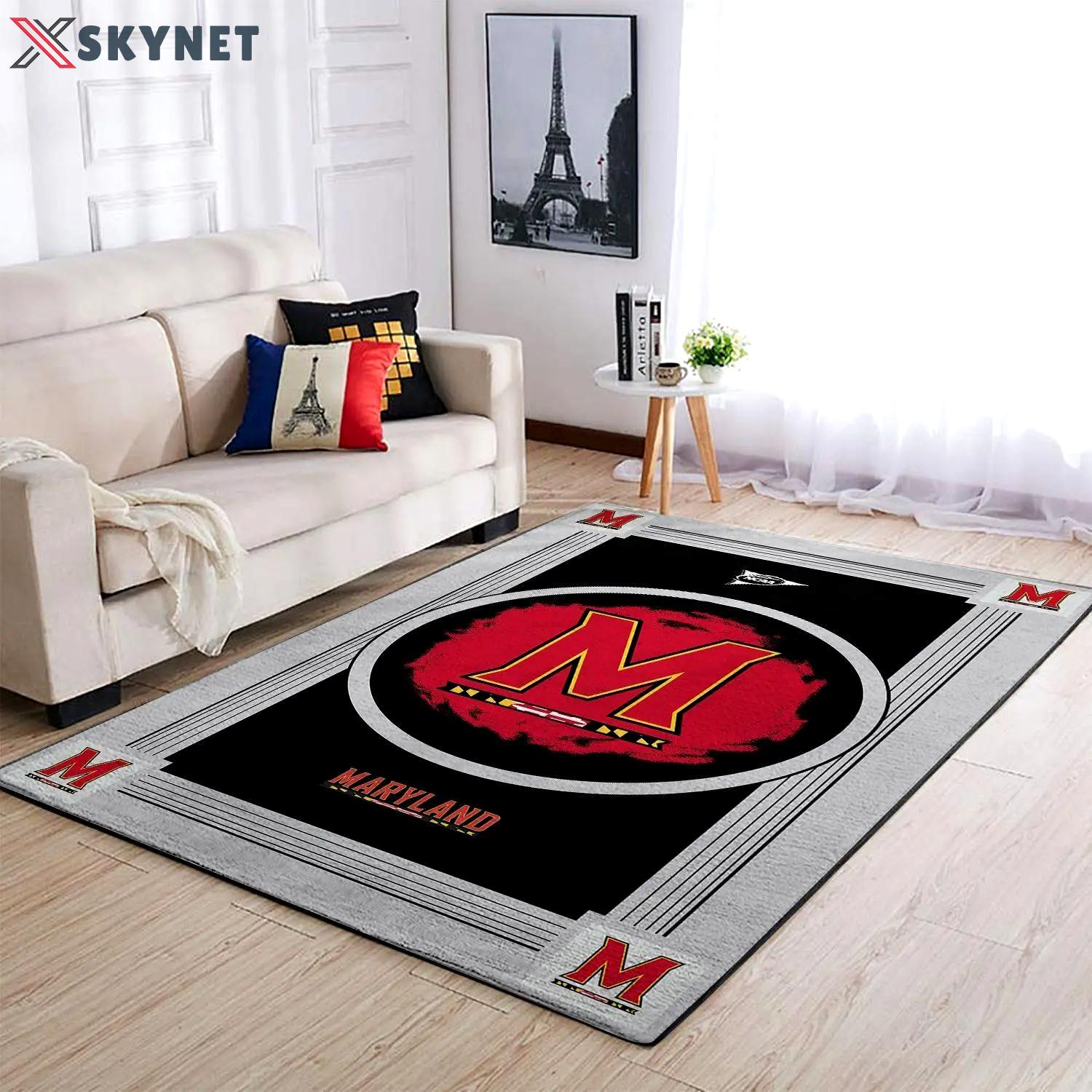 Ncaa maryland terrapins football team logo carpet rug living room 20030546 4 Rectangle Rug