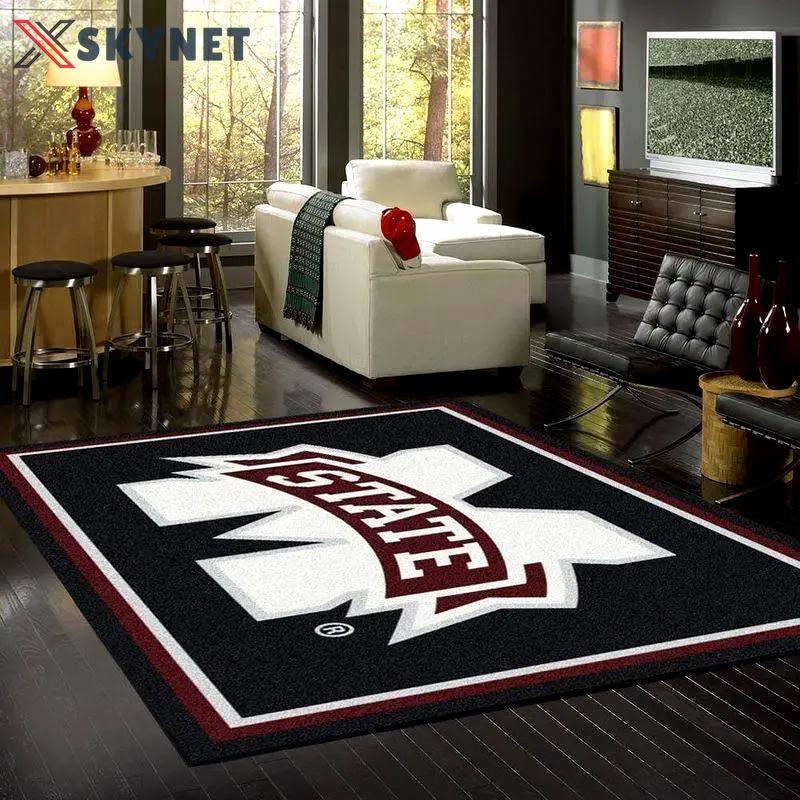 Ncaa mississippi state bulldogs  carpet living room rug regtangle carpet v11077 Rectangle Rug