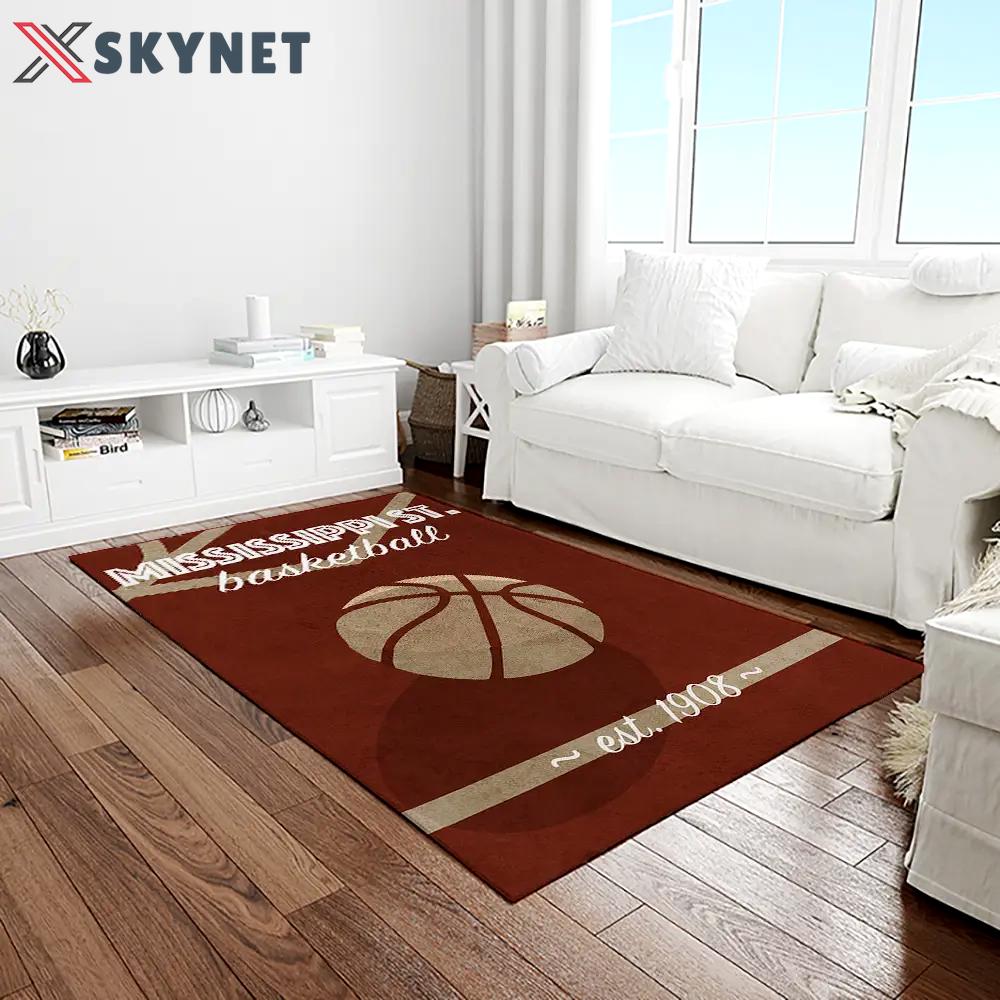Ncaa mississippi state bulldogs college sport basketball and foolball team logo rectangle area rug msb01 Rectangle Rug