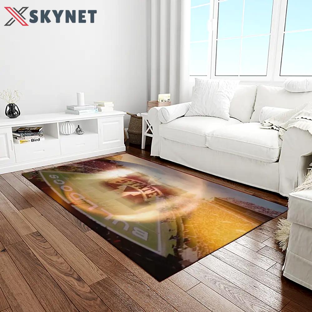 Ncaa mississippi state bulldogs college sport basketball and foolball team logo rectangle area rug msb03 Rectangle Rug