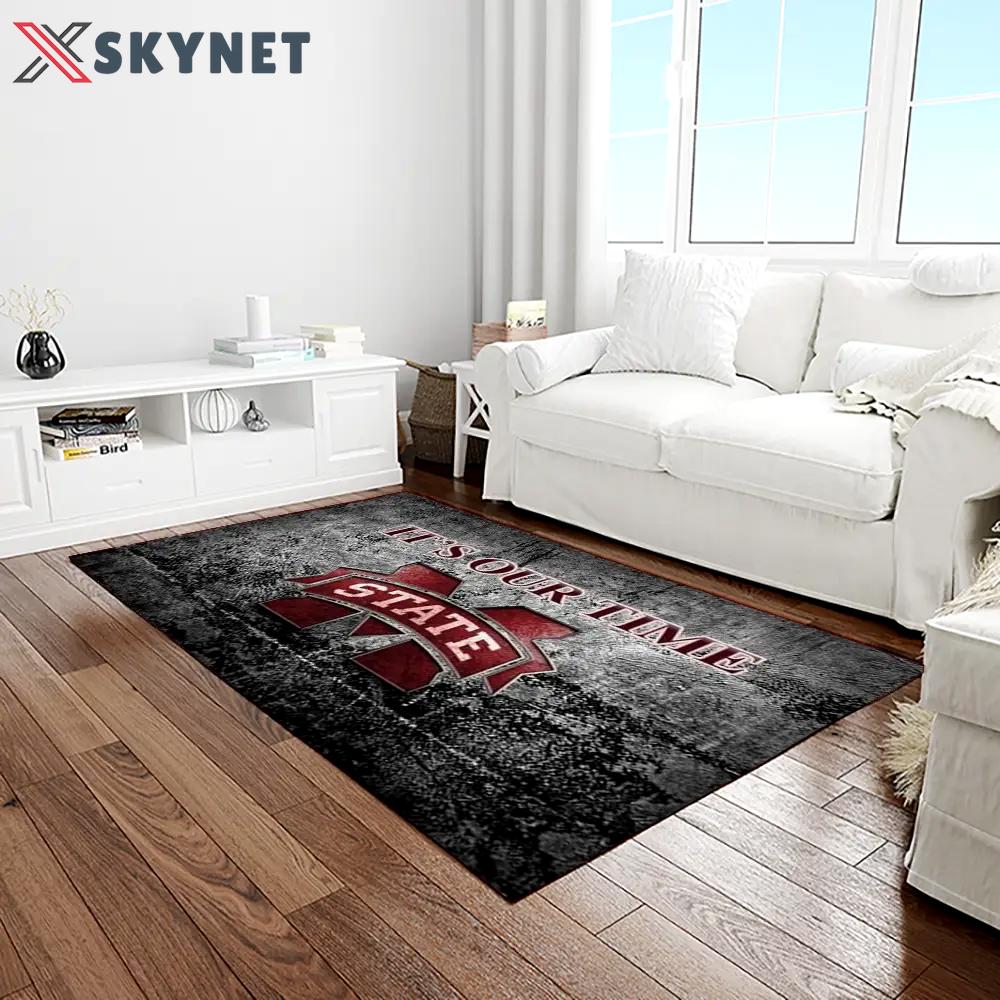 Ncaa mississippi state bulldogs college sport basketball and foolball team logo rectangle area rug msb04 Rectangle Rug