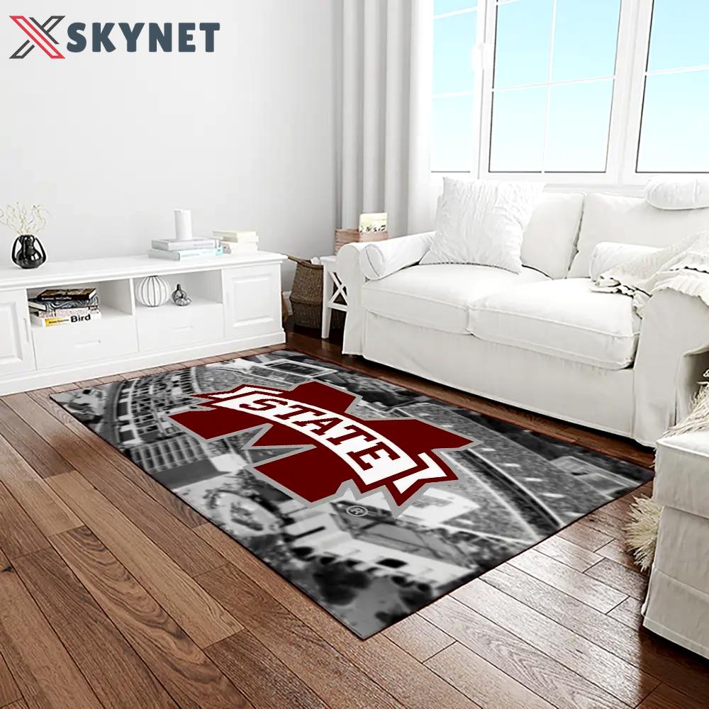 Ncaa mississippi state bulldogs college sport basketball and foolball team logo rectangle area rug msb42 Rectangle Rug