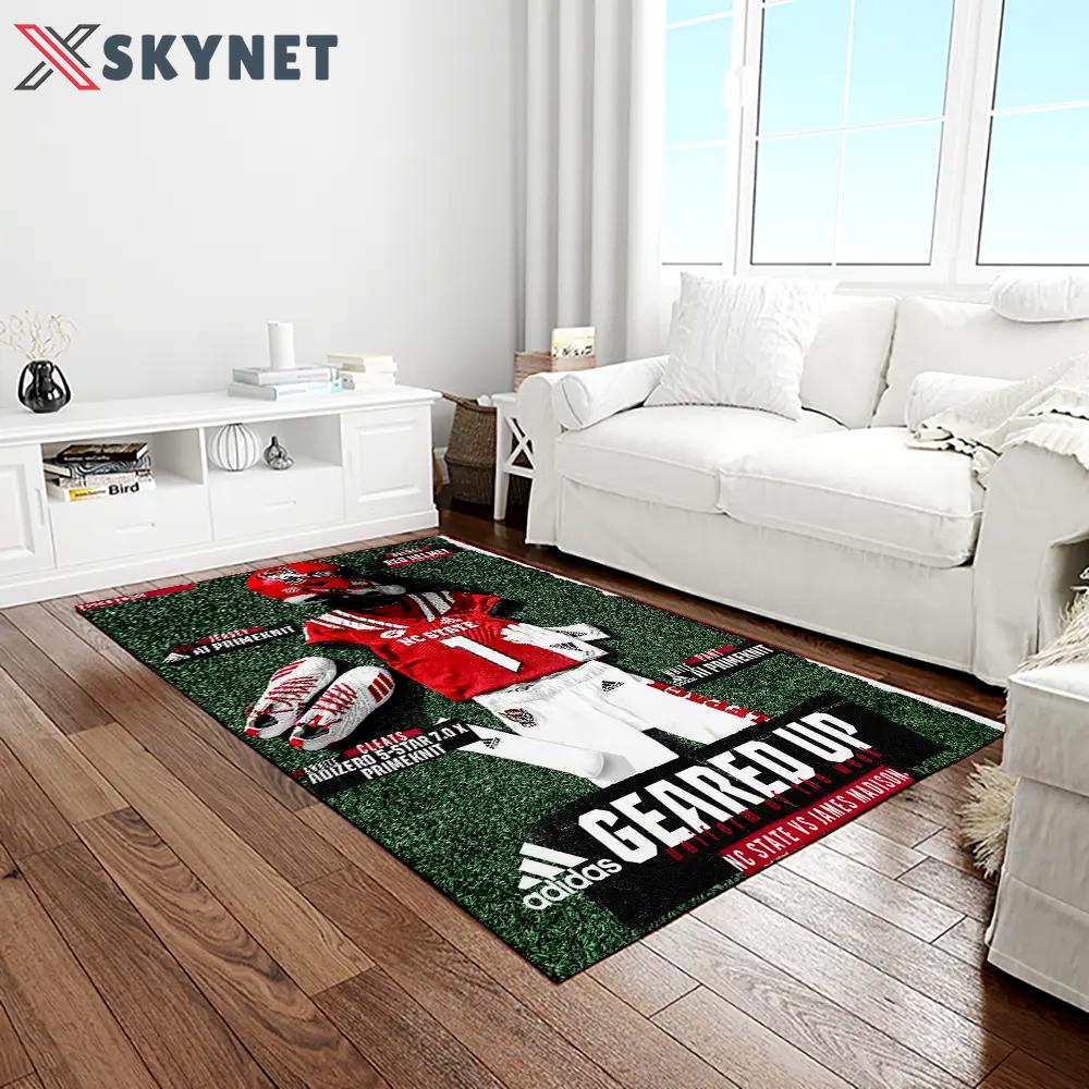 Ncaa nc state wolfpack sport basketball and foolball team logo rectangle area rug ncsw60 Rectangle Rug
