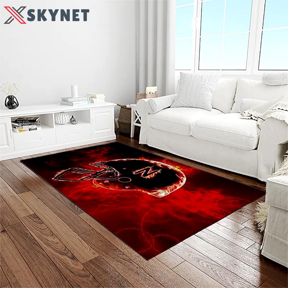 Ncaa nebraska cornhuskers college sport basketball and foolball team logo rectangle area rug ncs05 Rectangle Rug