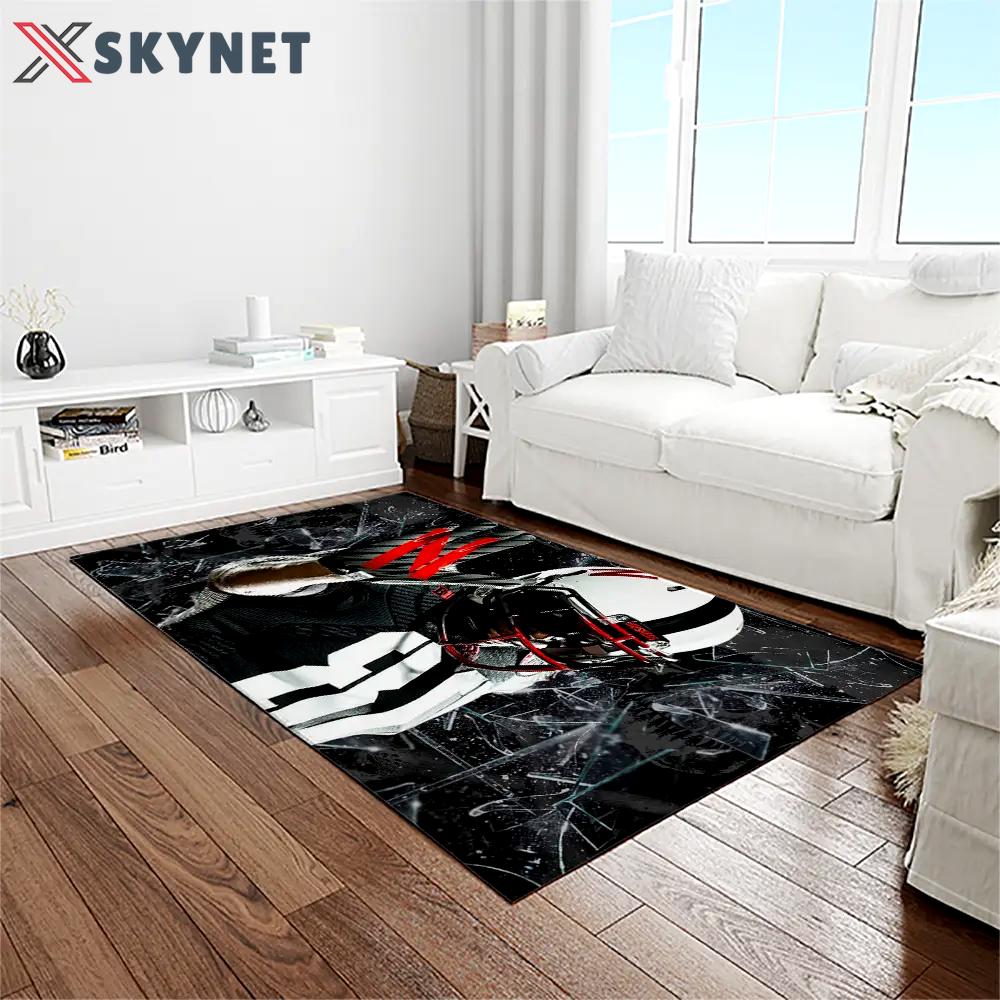 Ncaa nebraska cornhuskers college sport basketball and foolball team logo rectangle area rug ncs17 Rectangle Rug