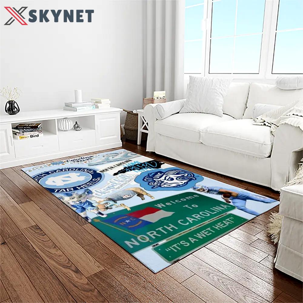 Ncaa north carolina tar heels college sport basketball and foolball team logo rectangle area rug ncth41 Rectangle Rug