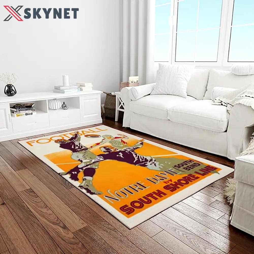Ncaa notre dame fighting sport basketball and foolball team logo rectangle area rug ndf42 Rectangle Rug