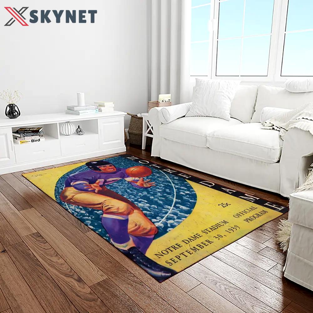 Ncaa notre dame fighting sport basketball and foolball team logo rectangle area rug ndf47 Rectangle Rug